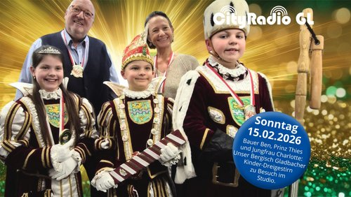CityRadio GL: Prinz Thies, Jungfrau Charlotte und Bauer Ben - Kinder-Dreigestirn