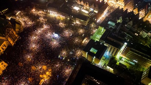 antenne antifa: AfD-Neujahrsempfang in Münster, Demo gegen Rechts