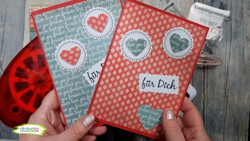 dakrela: Karten basteln - Valentinskarten mit Motivlochern und Stanzer