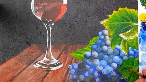 Malen mit Rainer: Weintrauben aus Acryl