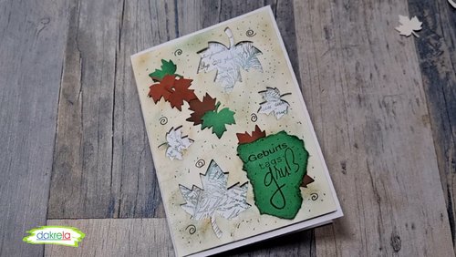 dakrela: Karten basteln - Herbstliche Geburtstagskarte zum Selbermachen
