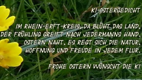 Welle-Rhein-Erft: KI-Ostergedicht für den Rhein-Erft-Kreis