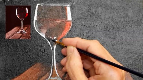 Malen mit Rainer: Ein Weinglas aus Acryl
