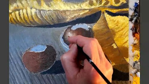 Malen mit Rainer: Kastanien in Acryl mit 3D-Effekt