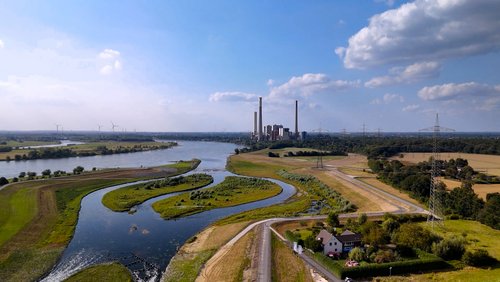 Die neue und die alte Emschermündung