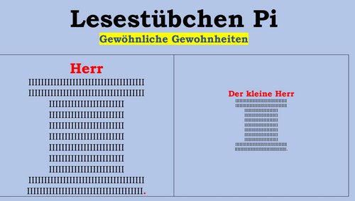 Lesestübchen Pi: Der kleine Herr I. - Gewöhnliche Gewohnheiten