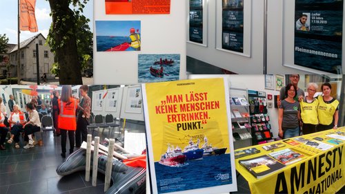 Flucht über das Mittelmeer - Ausstellung der Seebrücke Moers