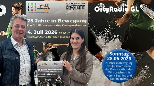 CityRadio GL: 75 Jahre Kreissportbund Rheinisch-Bergischer Kreis e.V. - Henrik Beuning und Sabrina Reims