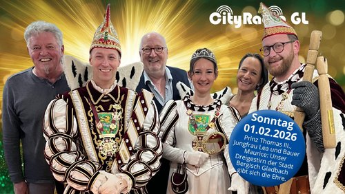CityRadio GL: Prinz Thomas III., Jungfrau Lea und Bauer Maurice - Bergisch Gladbacher Karnevals-Dreigestirn