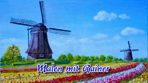 Malen mit Rainer: Tulpenfeld malen