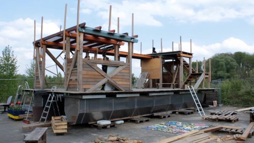 "HansaFloß" - Ein Kulturfloß im Hafen Münster