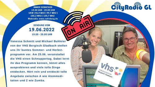 CityRadio GL: Michael Buhleier und Vanessa Schmitt, Volkshochschule Bergisch Gladbach