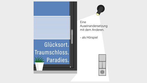 Glücksort. Traumschloss. Paradies. - Akt 4, Szene 1: Fachberater begrüßt Gäste im Musterhaus