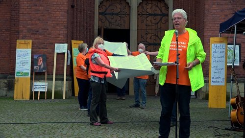 Aktionstag Seebrücke für Flüchtlinge in Haltern am See - Tag 1