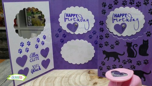 dakrela: Geburtstagskarte mit Katzen-Motiv