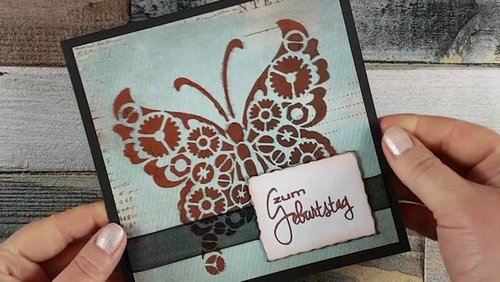 dakrela: Geburtstagskarte mit Steampunk-Schmetterling