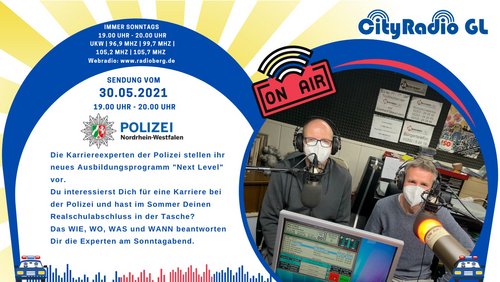CityRadio GL: Polizeikommissar mit Mittlerer Reife, "Essbare Stadt", Freitreppe Bensberg