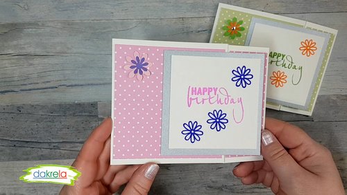 dakrela: Karten basteln - Gate Fold Karte zum Geburtstag