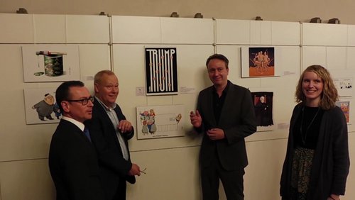 MNSTR.TV: Stadtbild von Münster, "Inktspot" - Karikaturen im Haus der Niederlande