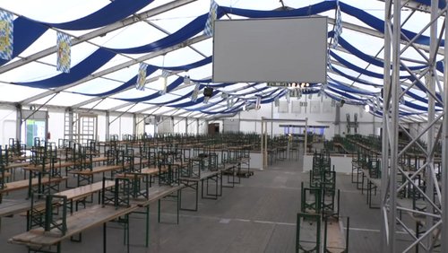 Aufbau vom 5. Dortmunder Oktoberfest