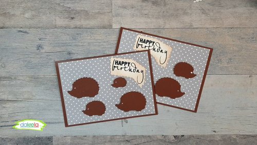 dakrela: Karten basteln - Herbstliche Karten mit Igeln
