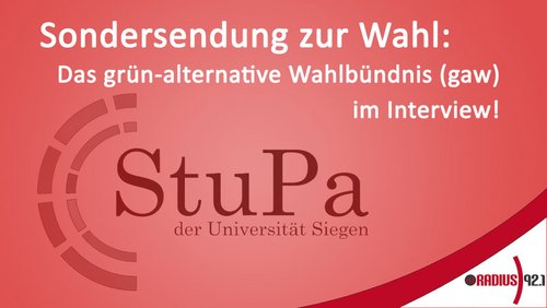 StuPa-Wahl 2018: Grün-alternatives Wahlbündnis (gaW)