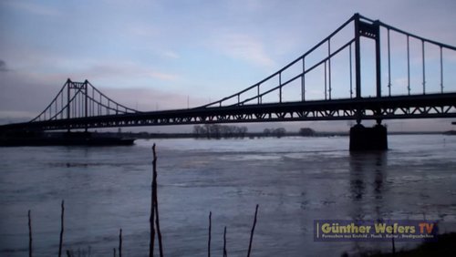 Rheinhafen Krefeld - Hochwasser 1 im Winter 2021