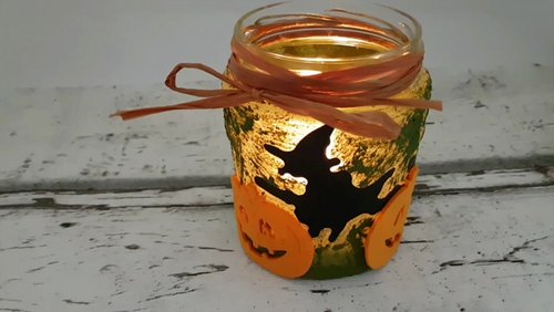 dakrela: Halloween-Teelicht selber machen