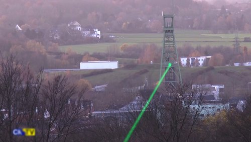 CAS-TV: Er ist wieder da! - Laser vom Hammerkopfturm zum Förderturm Erin