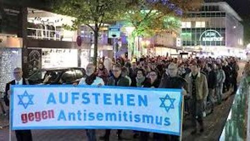 Rheinzeit: Mahnwache gegen Antisemitismus, "KulturTandem" 2019 in Krefeld