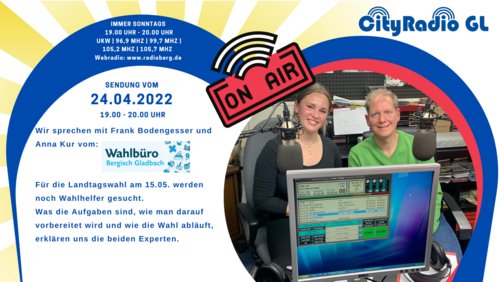CityRadio GL: Frank Bodengesser und Anna Kur, Wahlbüro Bergisch Gladbach